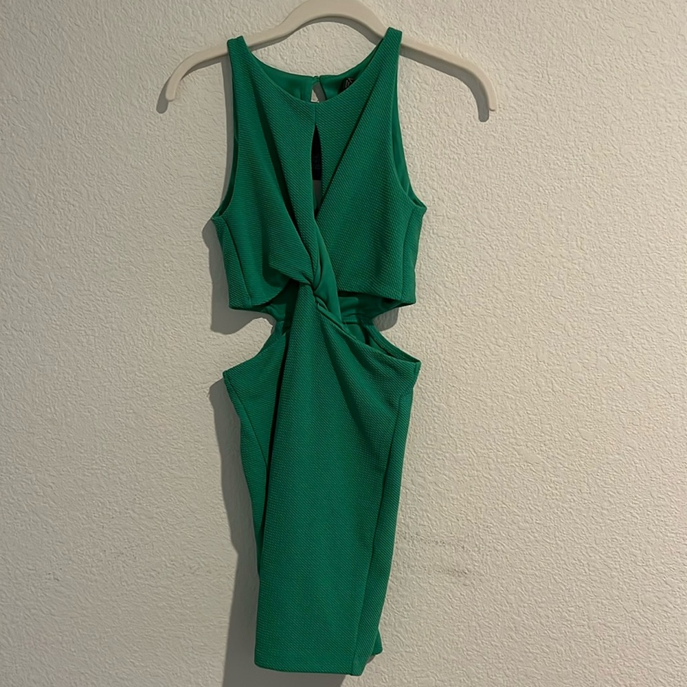 Green cut out dress